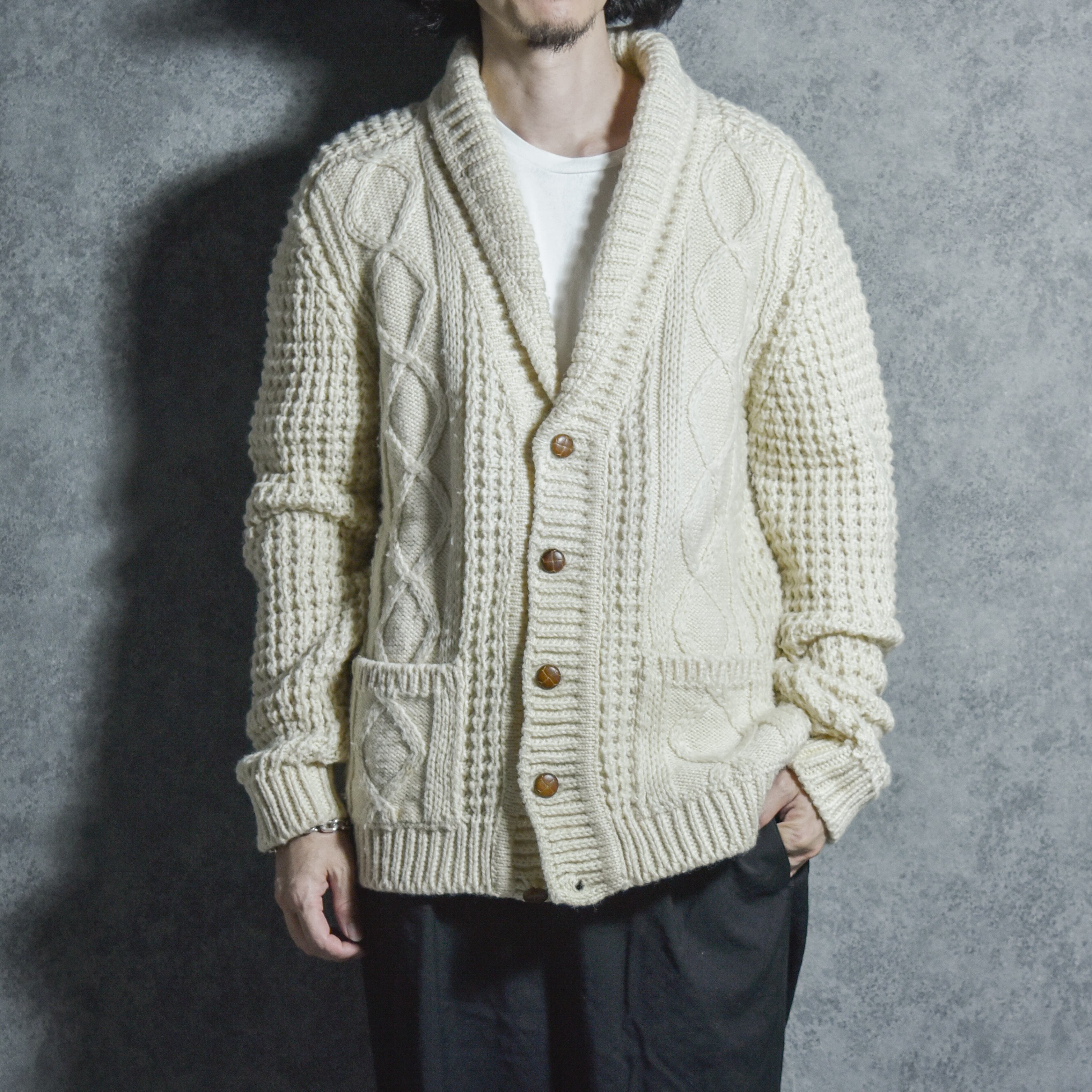 イヴ・サンローラン ニット ポロシャツ DEAD STOCK】80-90s Yves Saint Lauren Long-sleeve Knit Polo Shirts