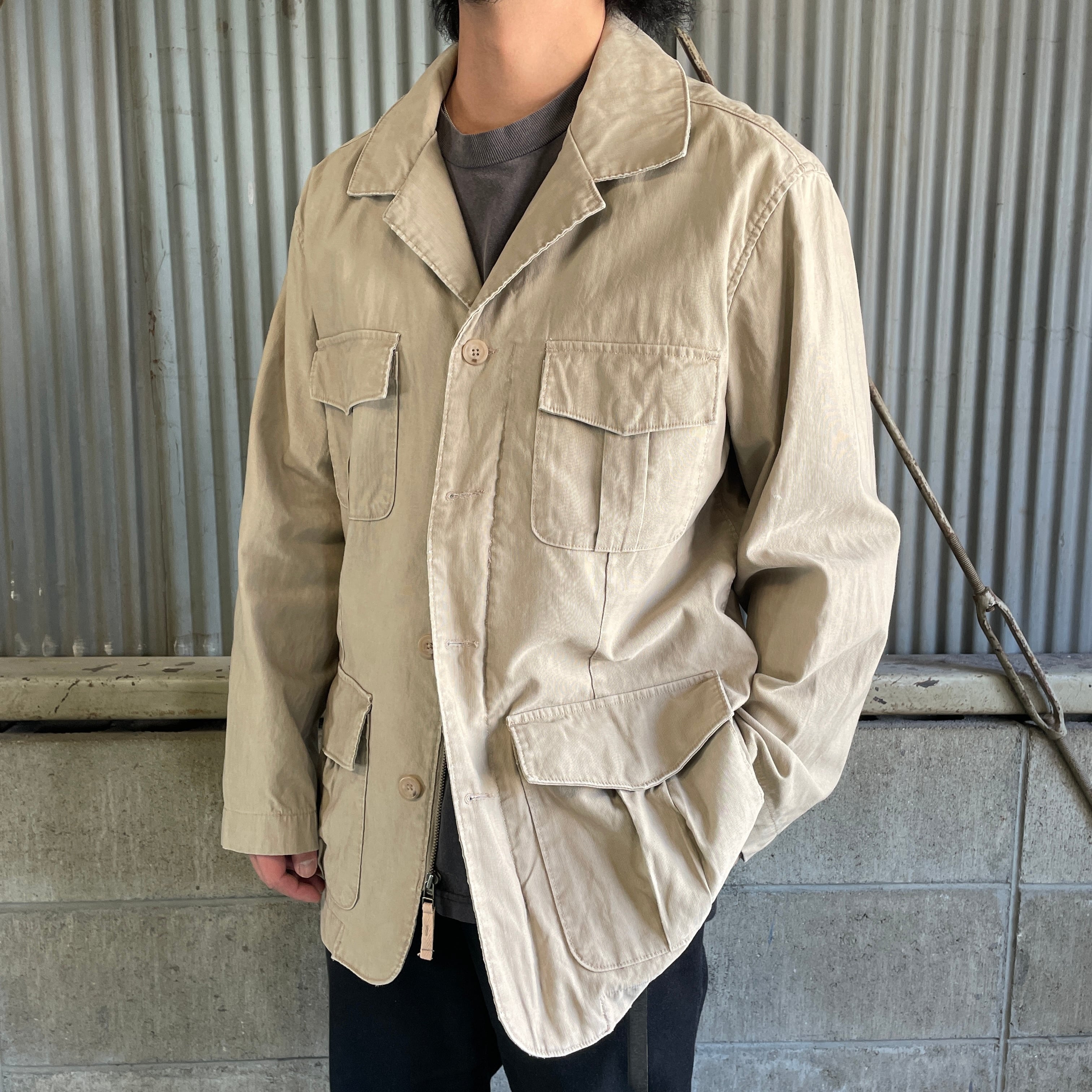 90's j.crew ジェイクルー　コットンジャケット　sizeL カーキ39s80