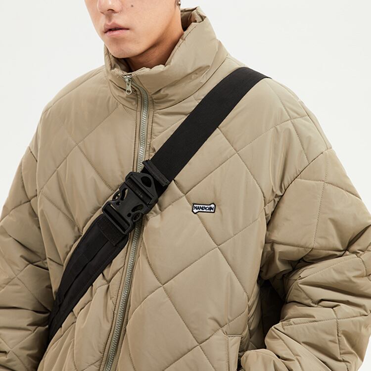 ★RETRO LOZENGE COTTON STAND COLLAR COAT　　　20372