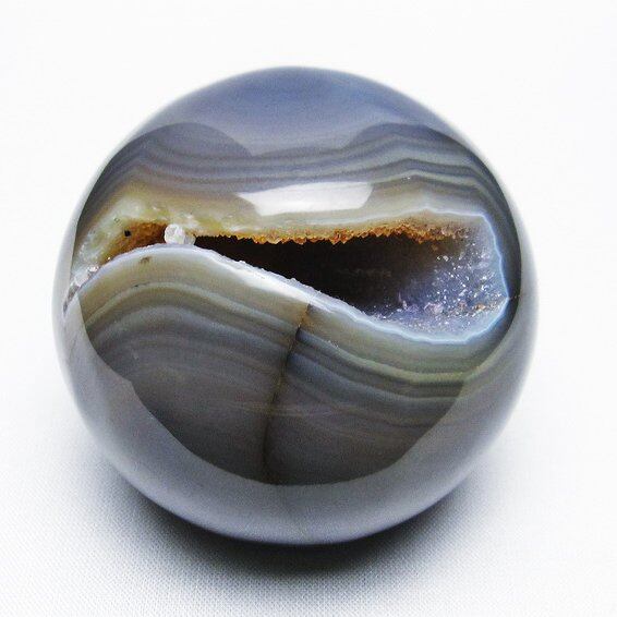 アゲート 笑口丸玉 ジオード スフィア 丸玉 一点物 151-5631