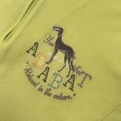 adabat アダバット ロゴ刺繍 ハイネック ハーフジップ 鹿の子 半袖 シャツ 38 /ゴルフ/レディース/蛍光イエロー系/日本製