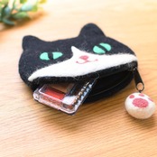 ねこちゃんのフェイスポーチ ハンドメイド