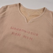 Mademoiselle NON NON マドモアゼルノンノン ロゴ刺繍 スウェット トレーナー シャツ サイズ 40 (L) /ピンク系/レディース