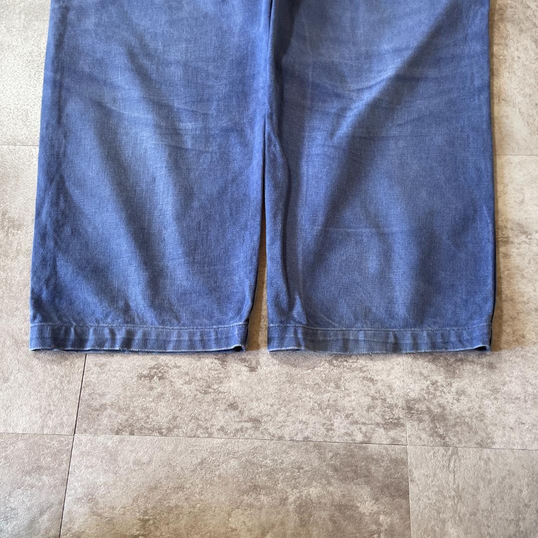 60s フレンチワーク Metis ブルー フレンチワーク パンツ 50-60s メタルボタン フレンチワーク Metis ブルー パンツ W38 | ib2