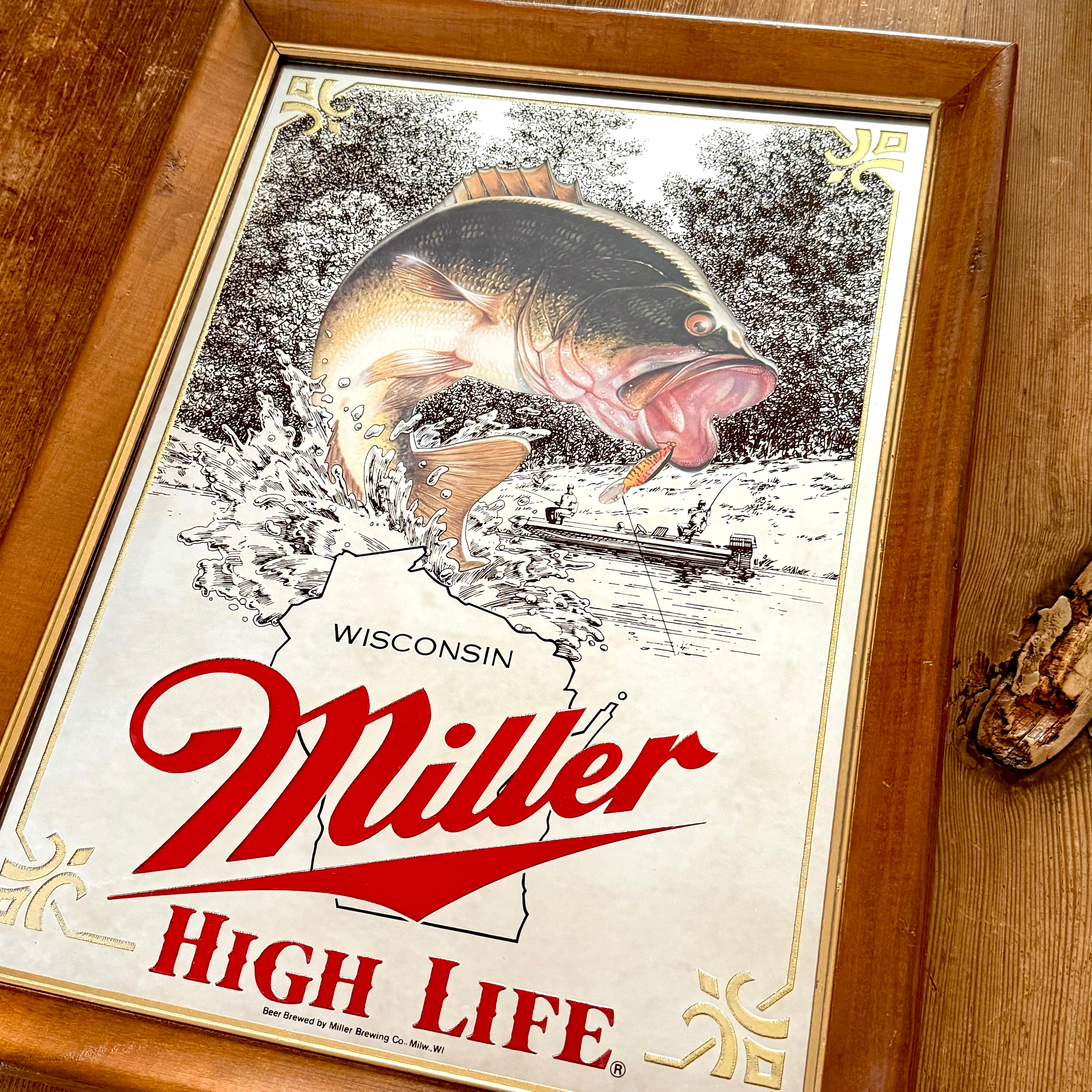 Vintage Miller HIGH LIFE Mirror（BASS） ミラー ハイライフ