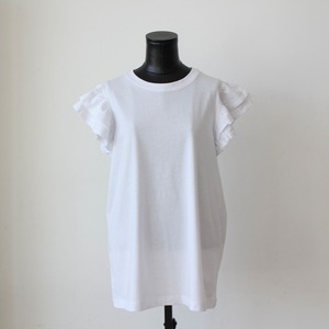 SILVIAN HEACH ホワイトカラーフリルスリーブTシャツ ITALY;GPP24464¥11,000＋tax