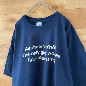 【GILDAN】メッセージ Tシャツ ネイビー XL ビッグサイズ US古着 アメリカ古着