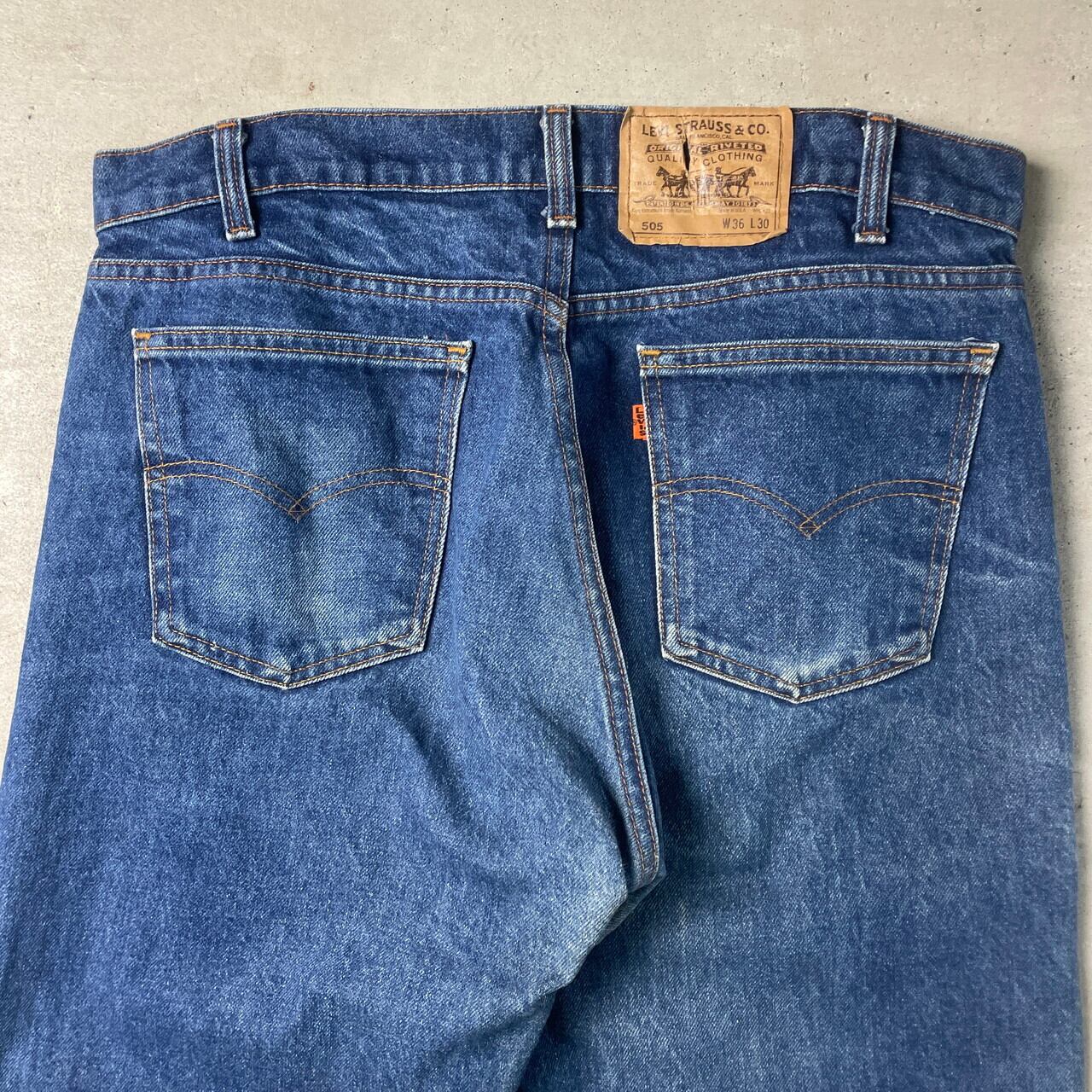 80年代 USA製 Levi's リーバイス 505 ストレートデニムパンツ オレンジ