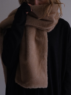 eco fur stole (beige)