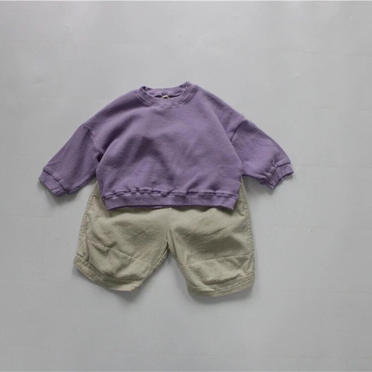 【即納】ワッフルロングTシャツ|海外子供服|韓国子供服