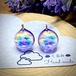レジンピアス イヤリング 虹の空 半球 14mm b
