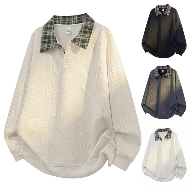 ♥チェック柄とポロシャツの融合 ！【WSシリーズ】★POLOシャツ★ ユニセックス 4color トップス 大きいサイズ チェック柄