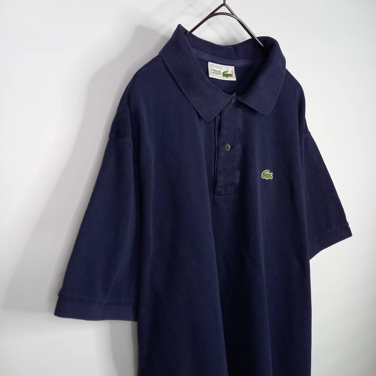 フレンチ ラコステ ポロシャツ 半袖 L1212 刺繍ロゴ シェルボタン
