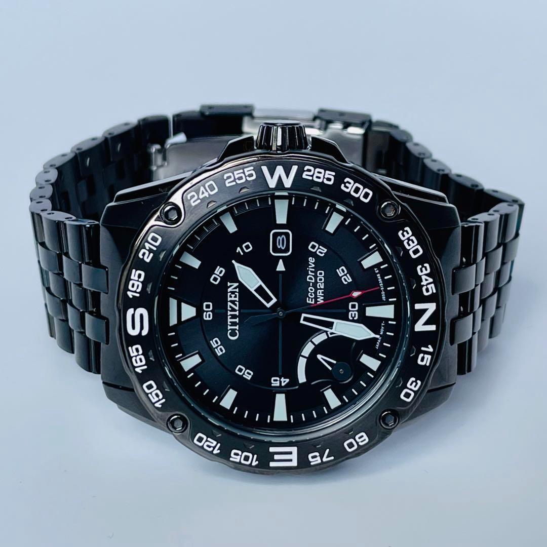 メンズ 腕時計 定価6万 シチズン ダイバーズ エコドライブ 高級 ブランド 防水 ソーラー ブラック 新品