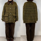 モヘアシャギーチェックCO/カーキ