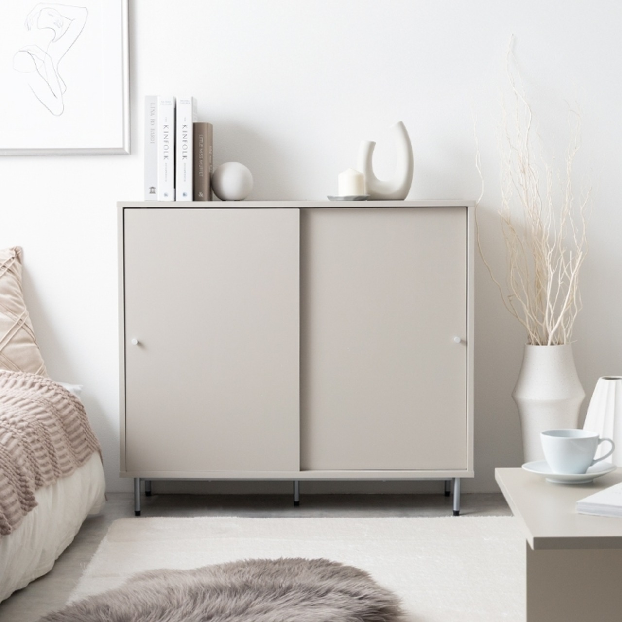 引き戸キャビネット 幅90cm