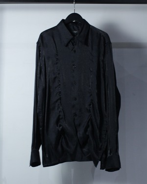 【Caka BLACK】Draw Code Gimmick Vintage Loose L/S Shirt