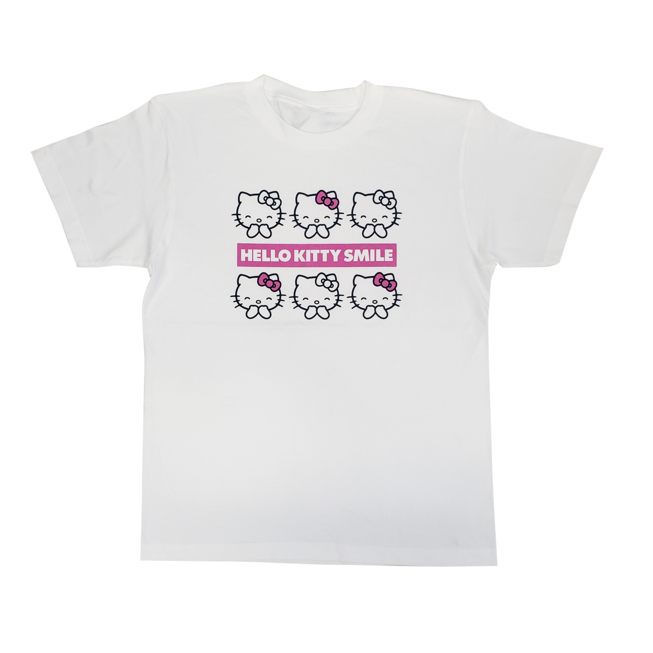 ハローキティスマイルTシャツ　白/黒