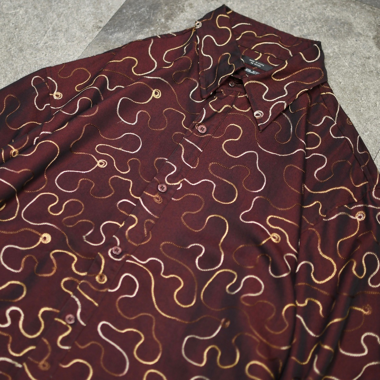 wave chain stitch design shirt