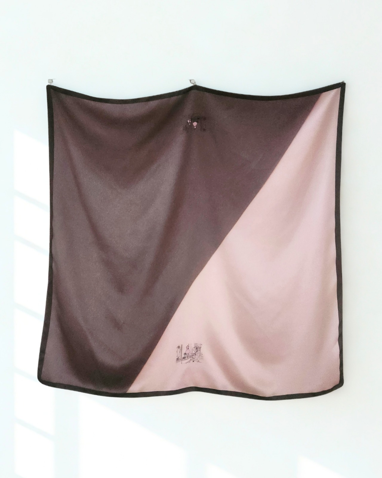 【SAMPLE / 1点限り】シルクスカーフ_展示・撮影使用品（PINK & BROWN） - 20