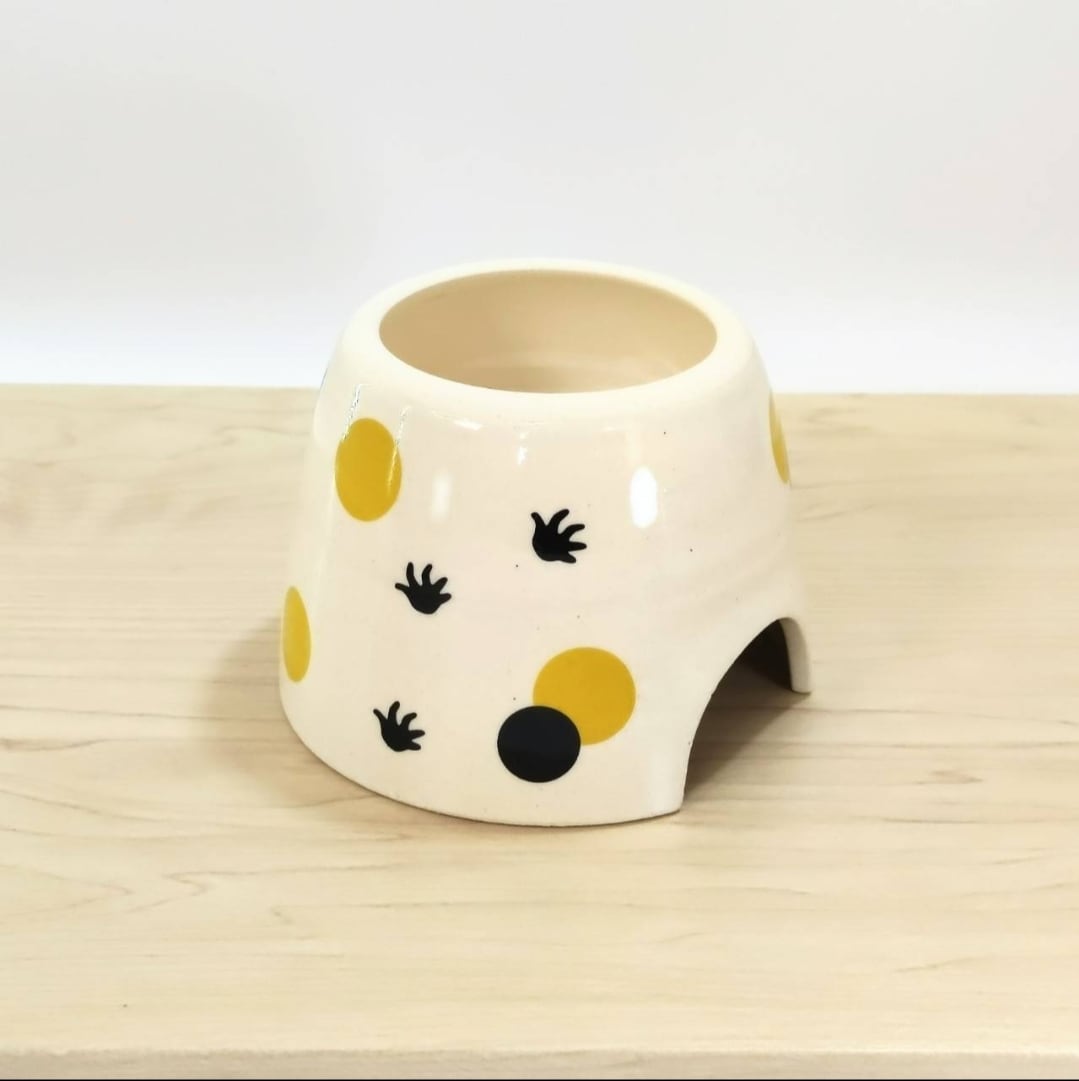 瀬戸焼ウェットシェルター color『ハイイエロー』 ゆるれぷ 爬虫類用