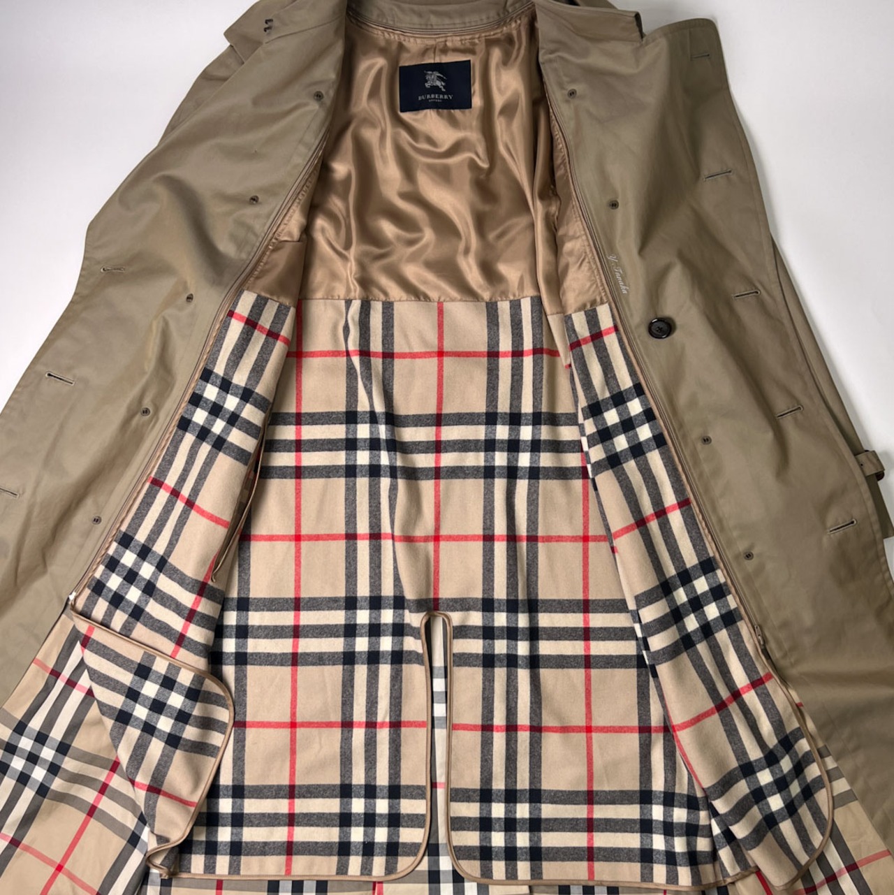 BURBERRY LONDON バーバリー 裏チェック トレンチコート ウールライナー付き 98-185-8/ベージュ/玉虫カラー/メンズ