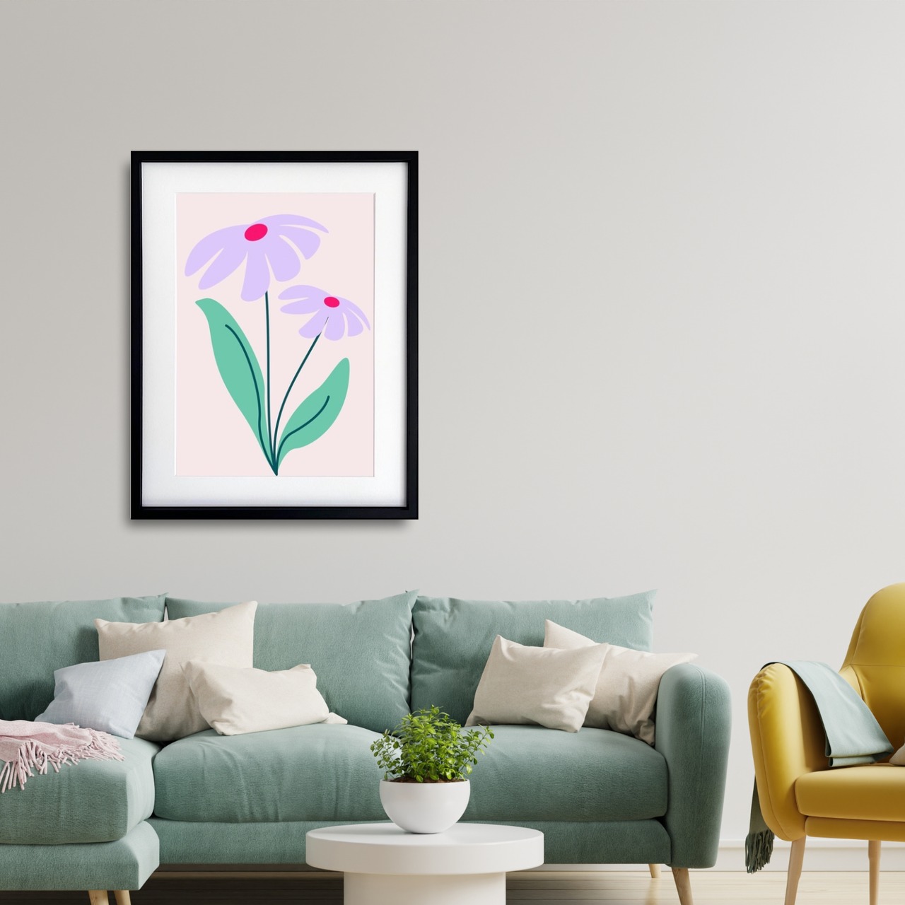 洗練｜心がほどける抽象アートポスター｜柔らかな色彩とラインが空間に癒しを生む上質インテリアアート｜A3ポスター