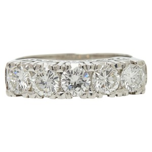 Pt900 プラチナ ダイヤ1.28ct 一文字リング リング 指輪 レディース 10.5号 【中古】