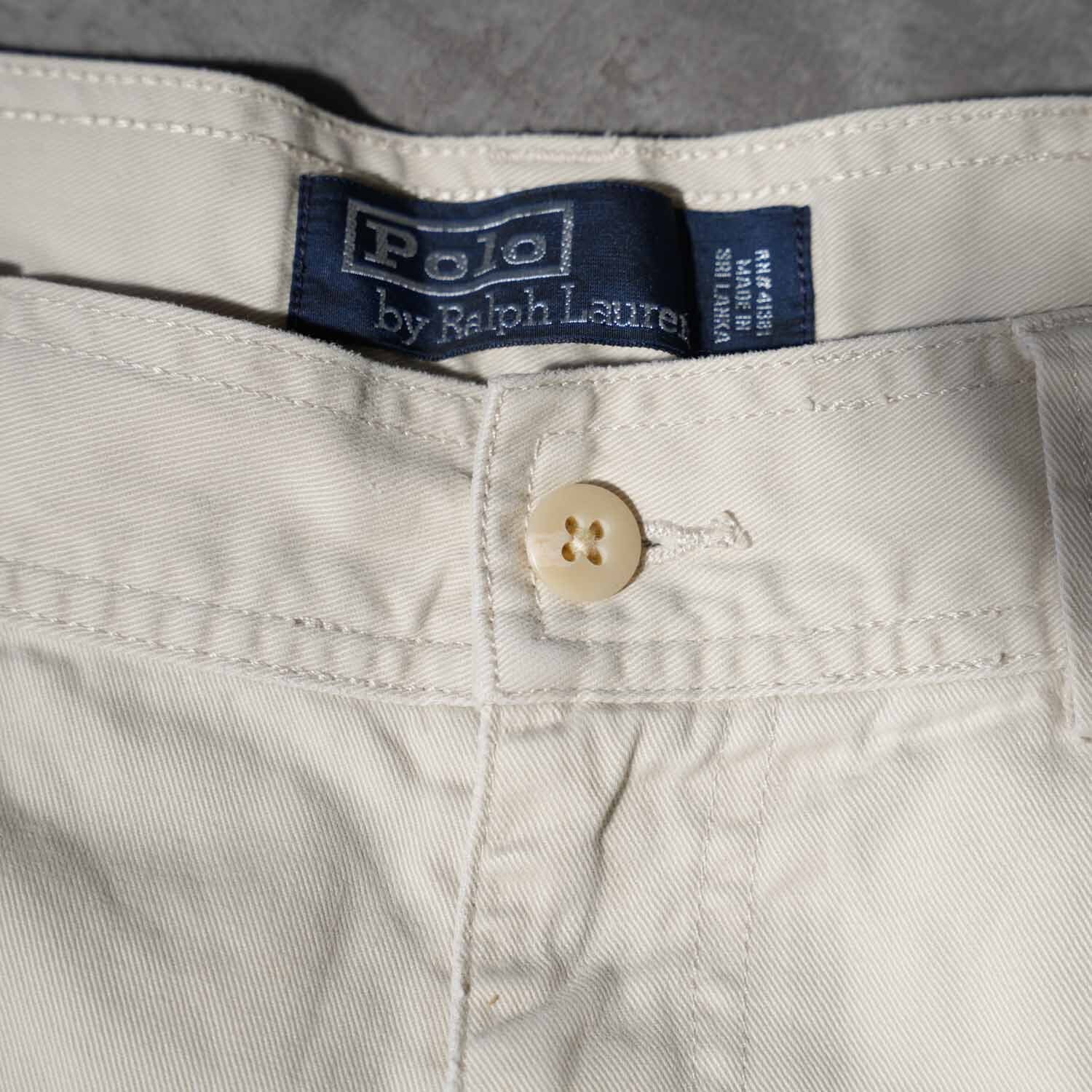 90s POLO Ralph Lauren Chino Cargo Shorts ivory 38 ポロ・ラルフ