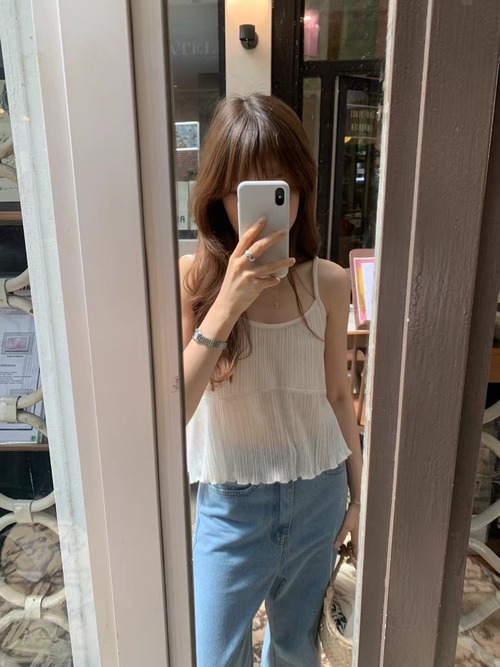 (OUNCE) pleats sleeveless / 2color