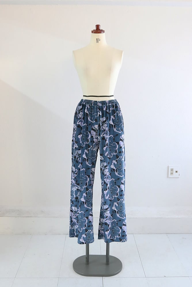 フラワープリントベロアパンツ(5W34010K)