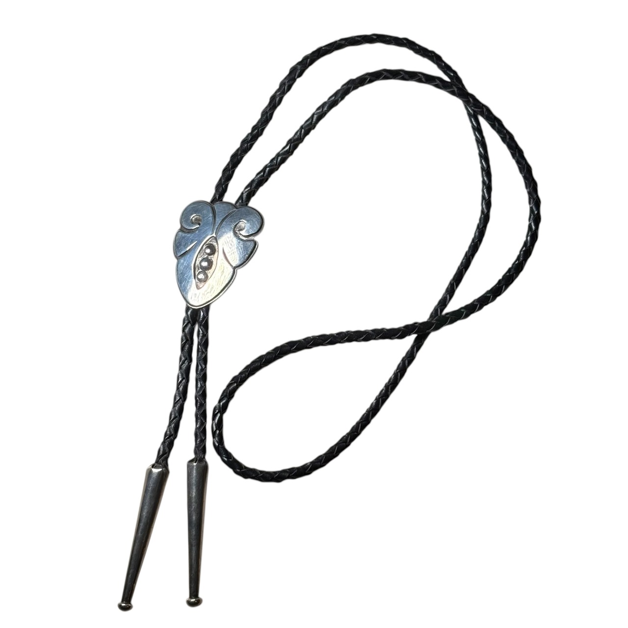 vintage Hopi Lewis Lomay silver bolo tie