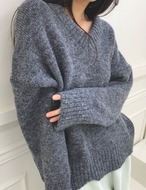 【新作５％OFF・3日間】V-neck Basic Knit_4colors