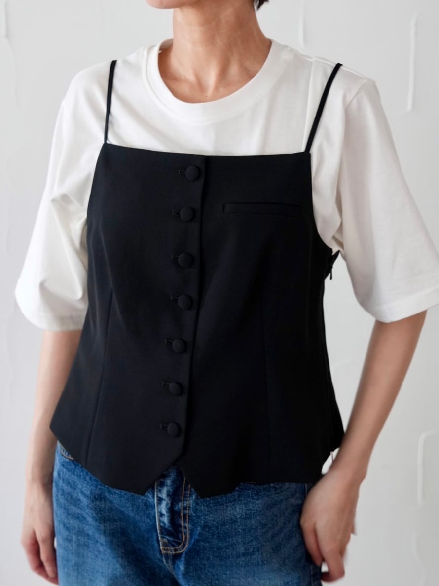 【SALE】224s. passione パシオーネ フロントボタン サイドジップベスト