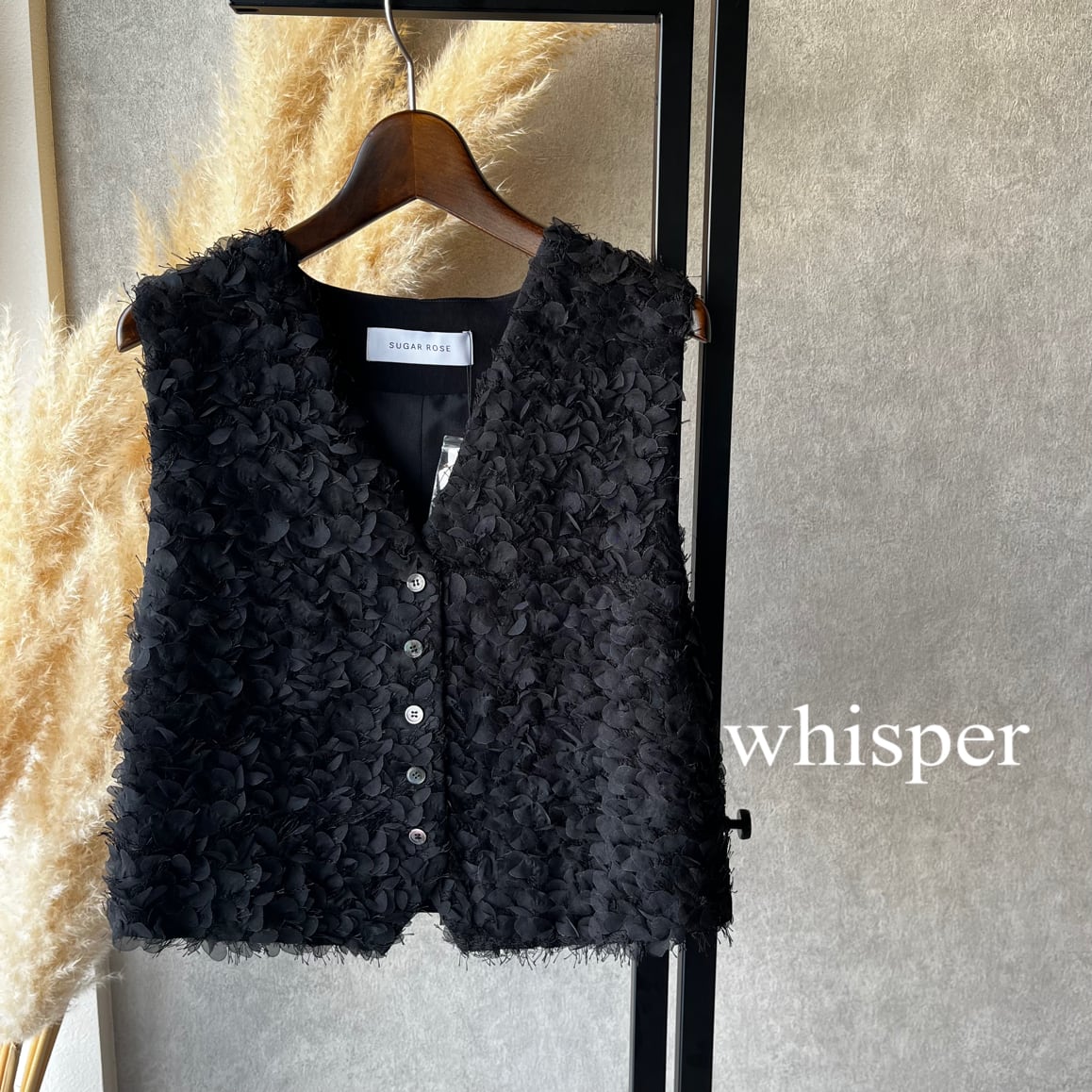 sugar rose フェザー風ショートベスト(N) | whispermusee sugar rose フェザー風ショートベスト(N) | whispermusee