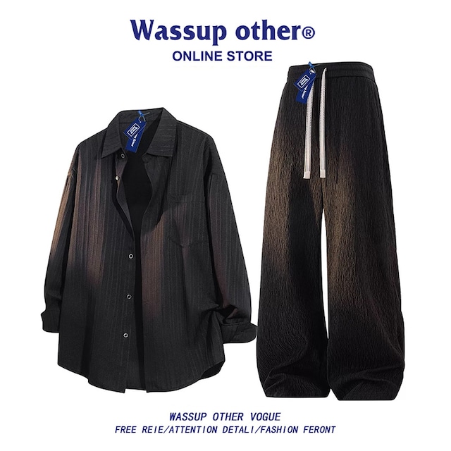 【WSシリーズ】★シャツ★ 2color 長袖 ユニセックス 黒 白 カジュアル シンプル 単品 トップス