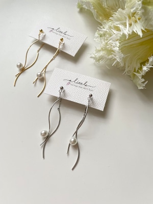 White kerria earring -gold/silver-