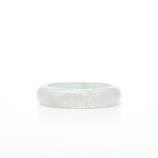 【13号】透明感あふれる氷翡翠 薄緑 くり抜き甲丸リング A貨翡翠 jd_rg1150