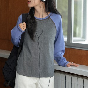 bicolor raglan top　J00488