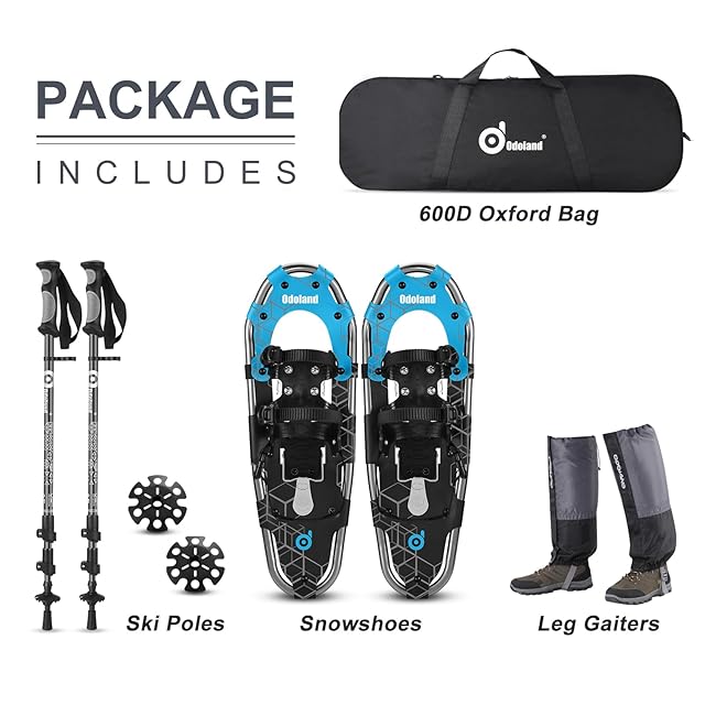Odoland 4-In-1軽量スノーシューセット アルミスノーシュー