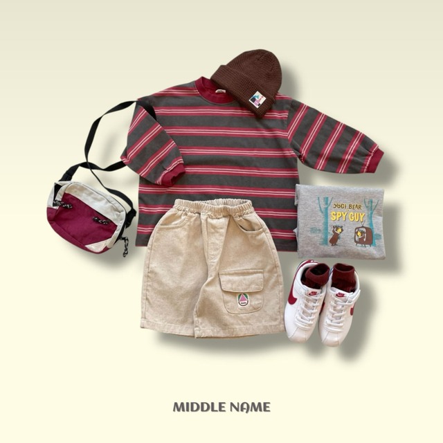 《送料無料》予約:ピグマルチボーダーT【MIDDLENAME】※ジュニアサイズ