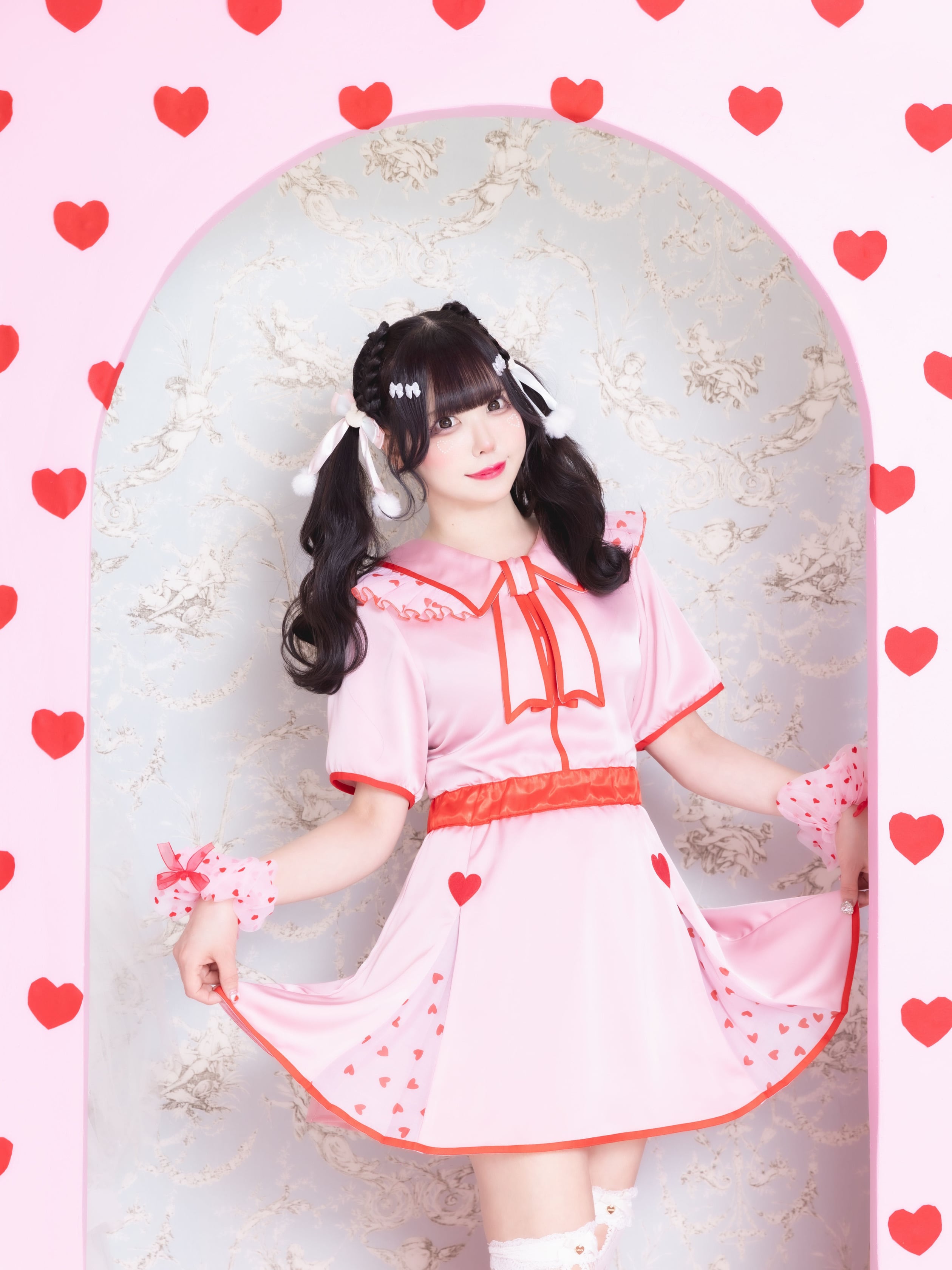 x♡x♡meおりぼんワンピース ピンク | X♡X♡me