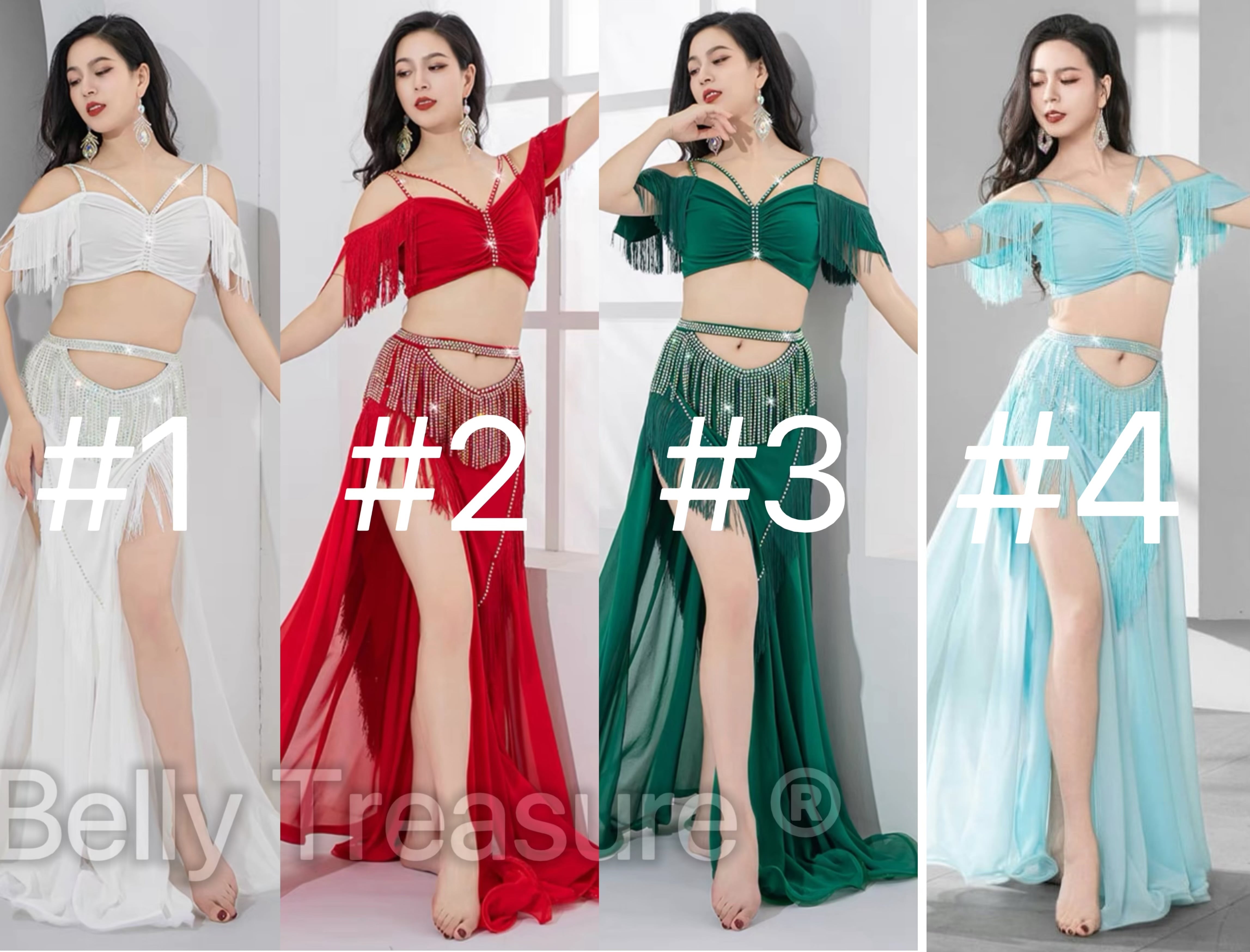 ベリーダンス 4カラー レッスンウェア QCZW ZM484  202407