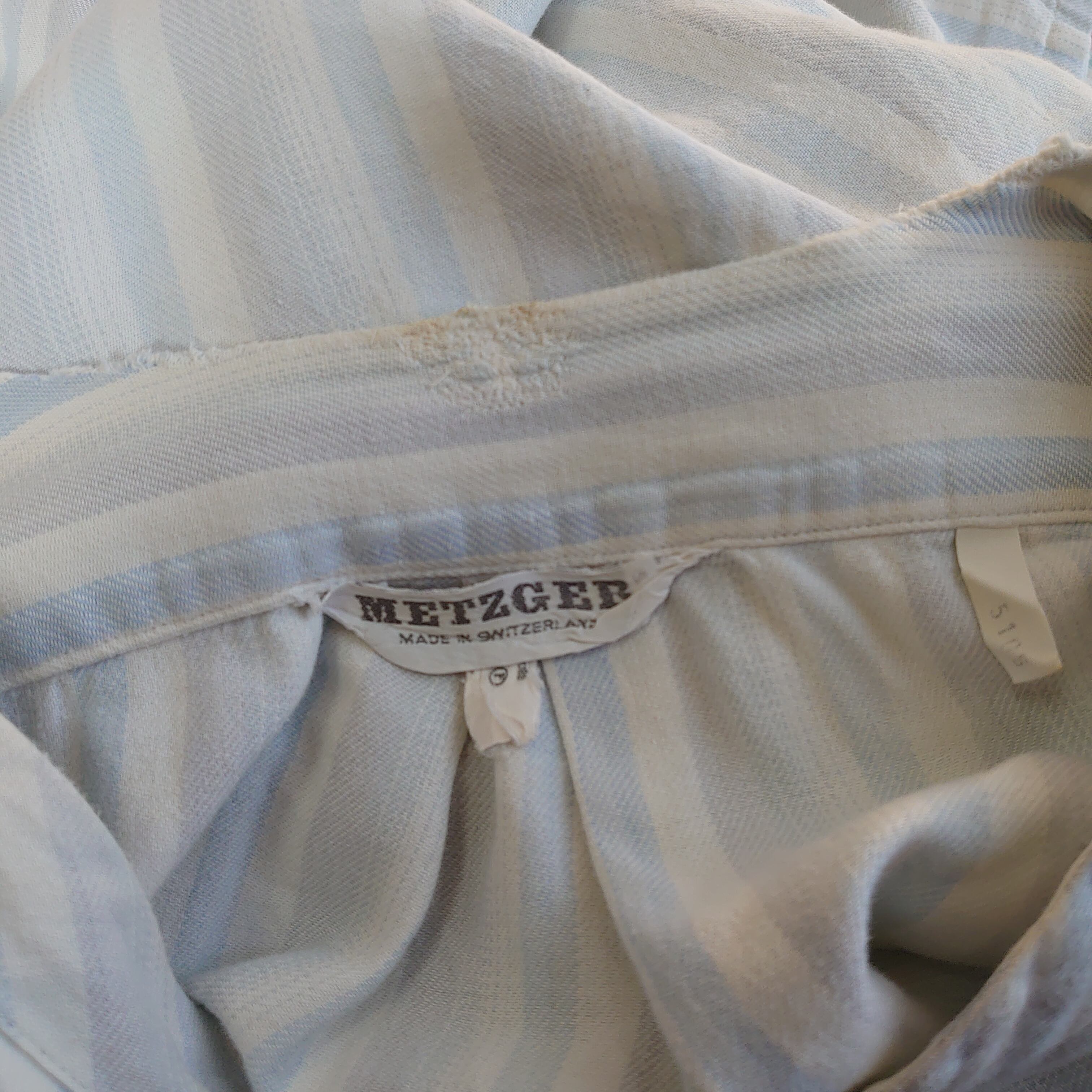 【50～60s】スイス製 grandpa shirt グランパシャツ ストライプ