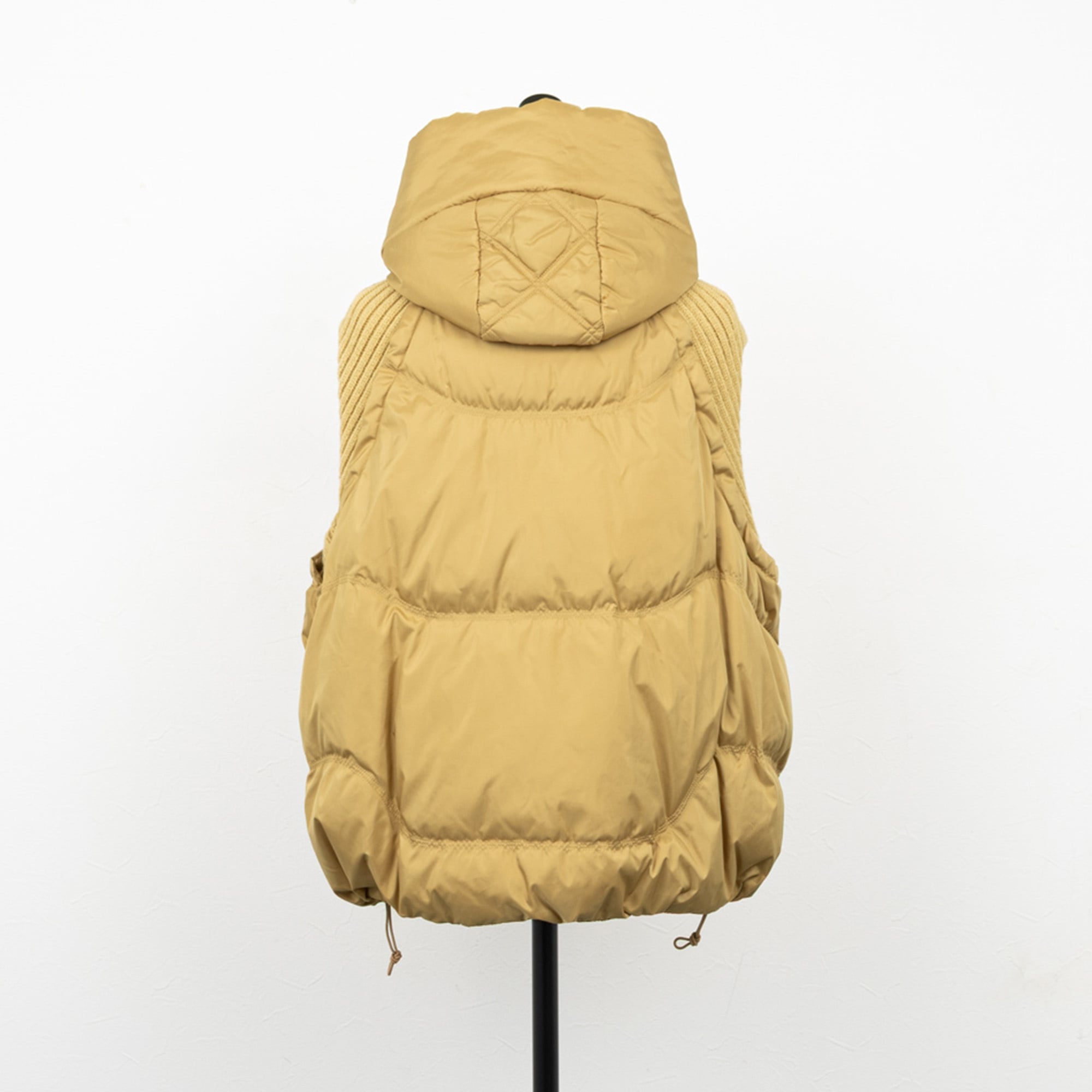 PASSIONE／パシオーネ】ショルダーリブフードダウンベスト（キャメル