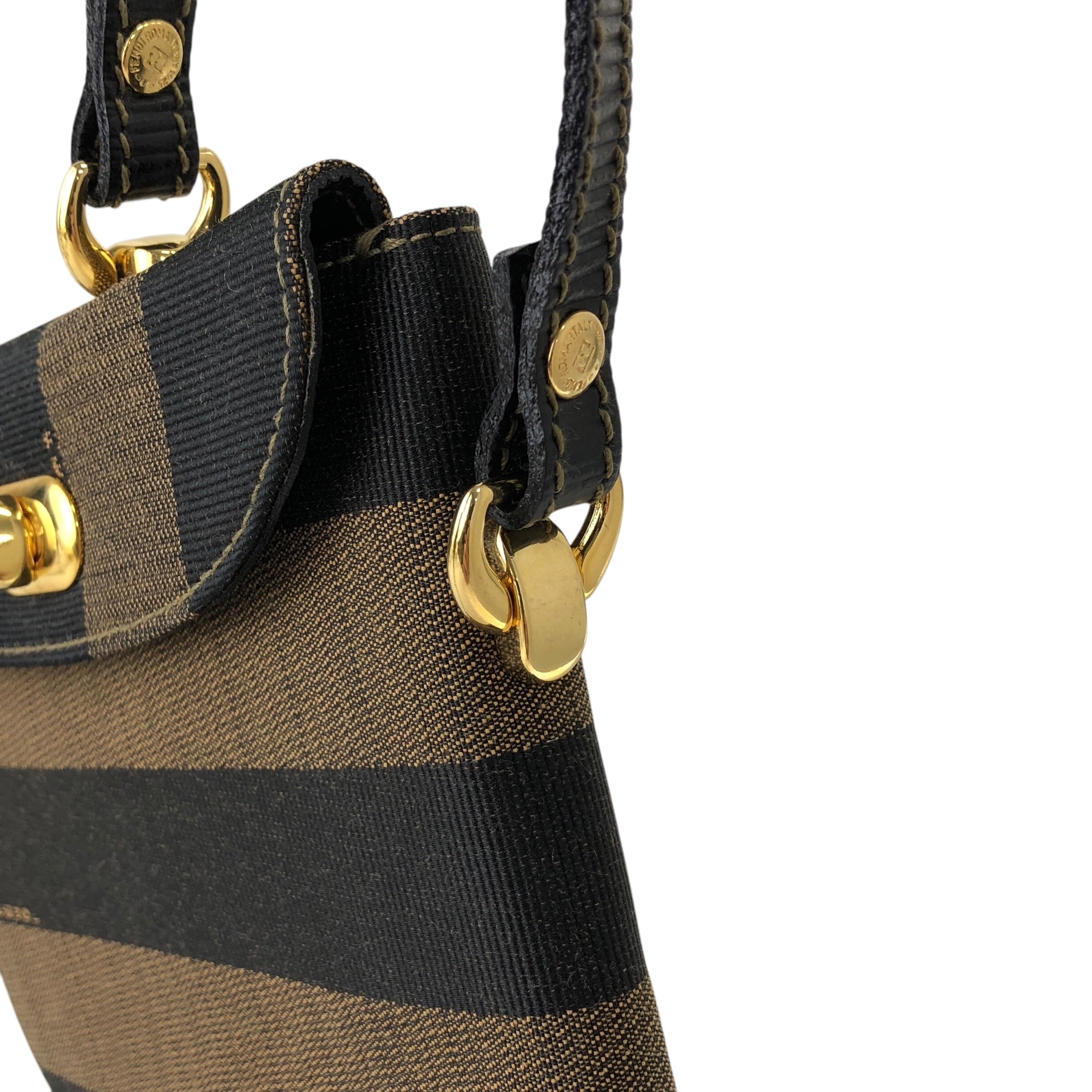 FENDI フェンディ ペカン ショルダーバッグ ブラウン ターンロック