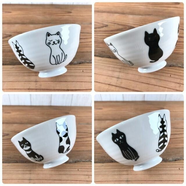 猫飯碗(おすわりネコお茶碗) | マスノヤ衣料品店・マスノヤ猫雑貨店