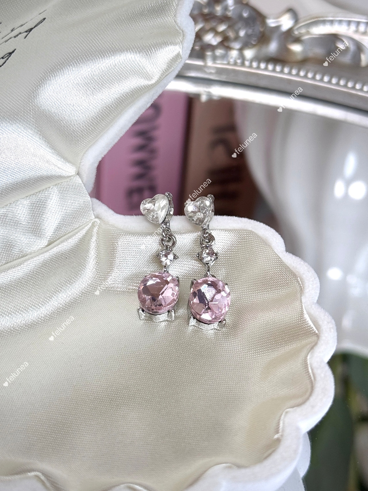 Pink Crystal Drop Earrings
