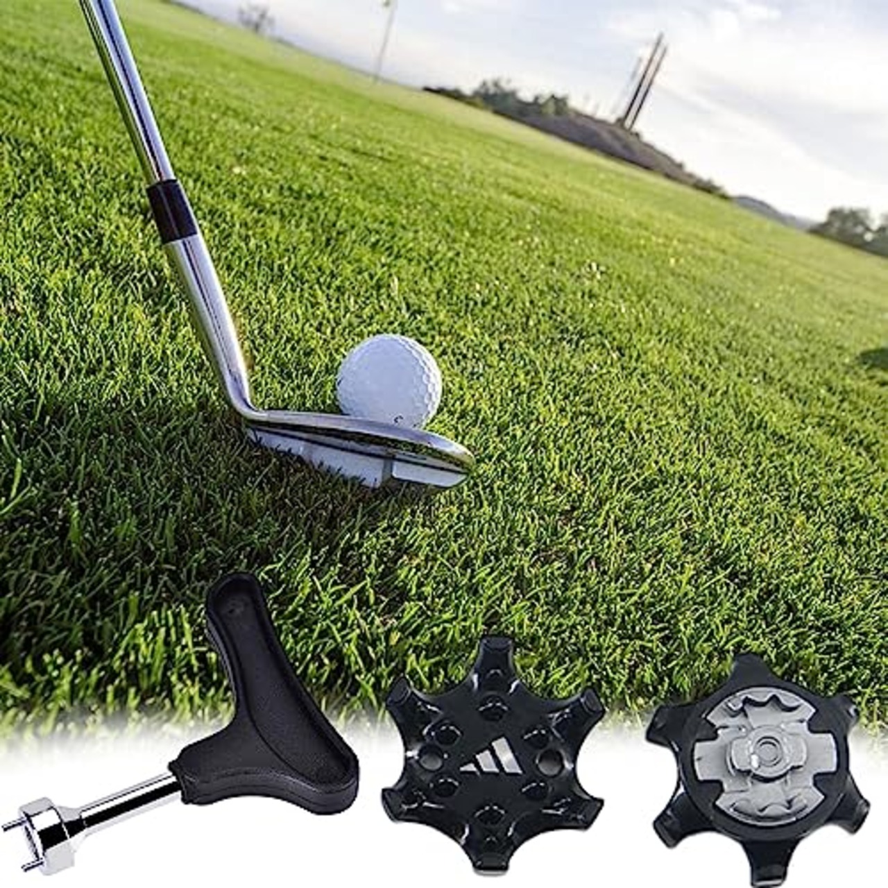 YIBOOOM 交換用 ゴルフシューズ スパイク鋲 ゴルフ 交換用スパイク鋲 滑り止め 簡単脱着 (ブラック)