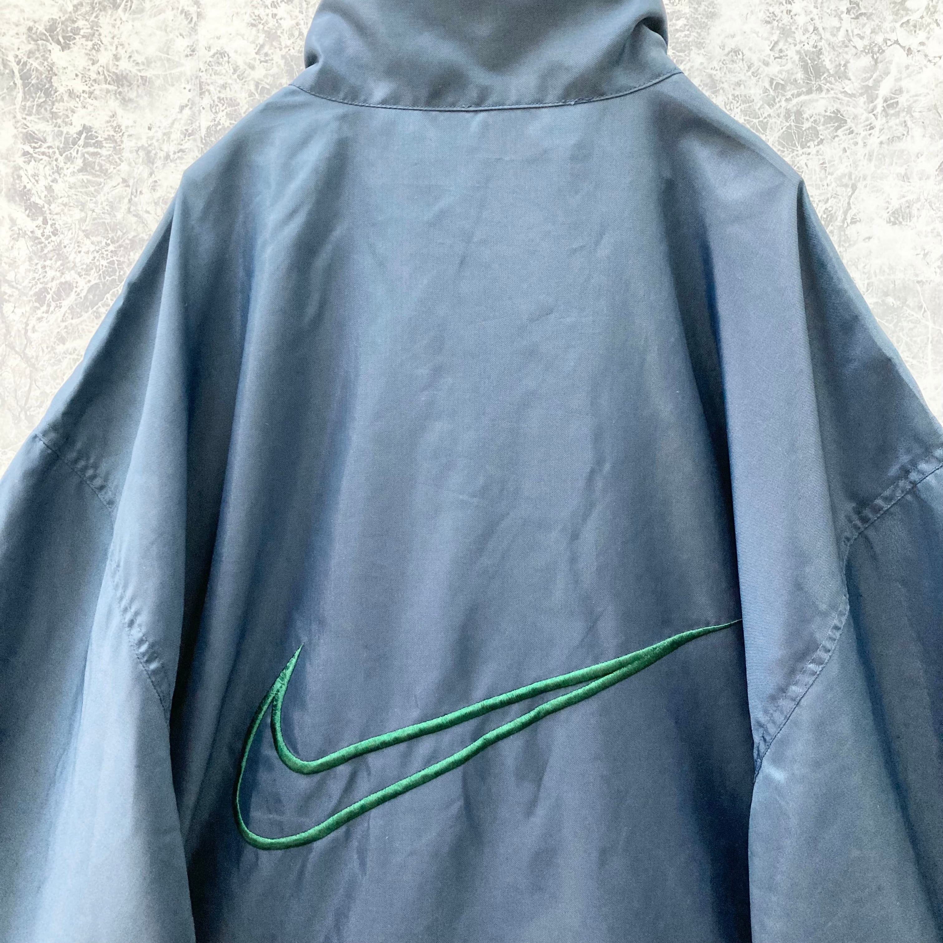 IJ235古着ナイキ90s白タグハーフジップセンター刺繍アノラック IJ235古着ナイキ90s白タグハーフジップセンター刺繍アノラック